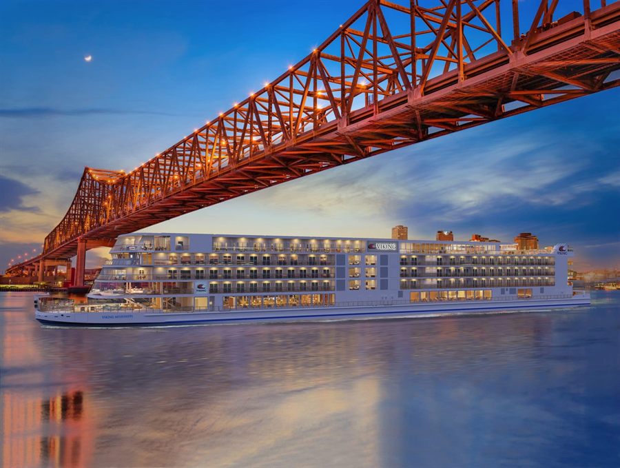 River cruise ship on the Mississippi at New Orleans